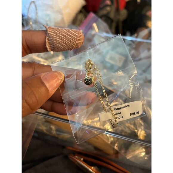 5th Avenue Gold Plated Multi Layer Chain Necklace Crystal Pendant - Picture 4 of 4